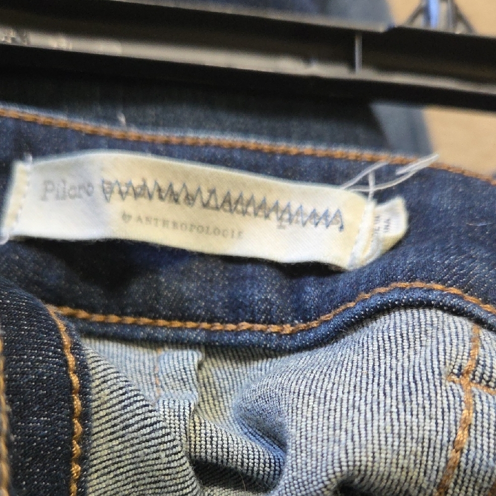 Pilcro and the Letterpress Anthropologie Dark Wash High Rise Skinny Ankle Zipper - Picture 7 of 7